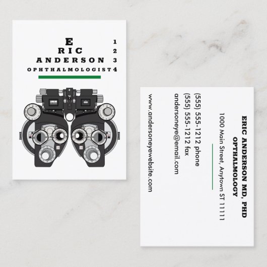 眼科気に医 名刺 (正面/裏面)