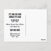 眼科用クリニックの牛着用メガネ ポストカード (裏面)