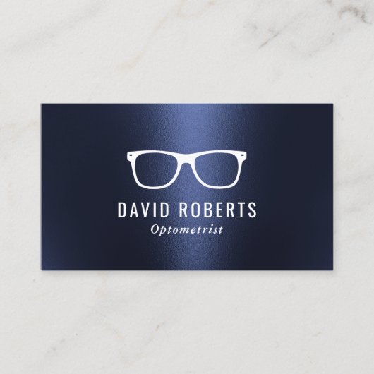 眼科用メガネモダンネイビーブルー 名刺 (正面)