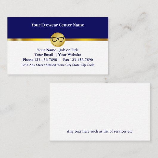 眼科用モダン眼鏡ビジネスCa 名刺 (正面/裏面)