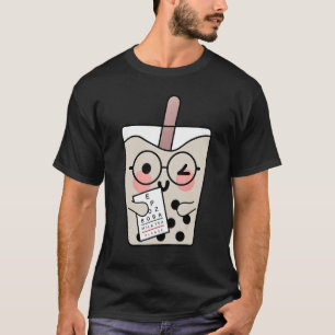 眼科用眼科の視点計ボバ茶 Tシャツ