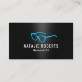 眼科用眼科ブルーグラスブラックモダン 名刺 (正面)