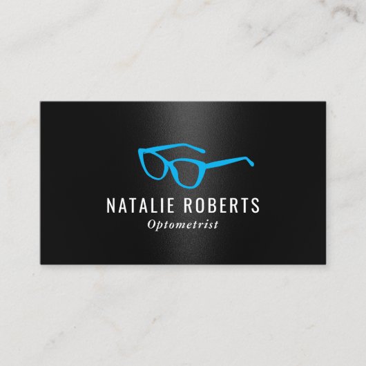 眼科用眼科ブルーグラスブラックモダン 名刺 (正面)