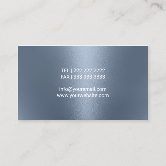 眼科用眼鏡ほこりっぽいモダンブルー 名刺 (裏面)