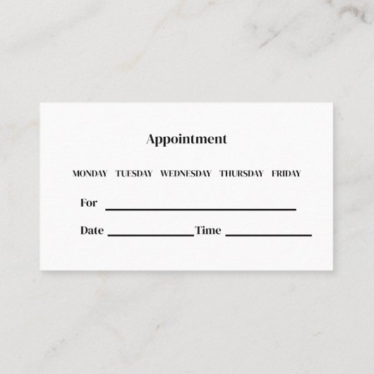 眼科用眼鏡視気にアポイントメントカード 名刺 (裏面)