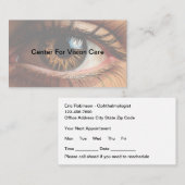 眼科視覚気にアポイントメントカード 名刺 (正面/裏面)