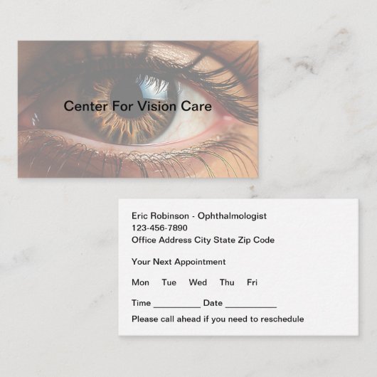 眼科視覚気にアポイントメントカード 名刺 (正面/裏面)