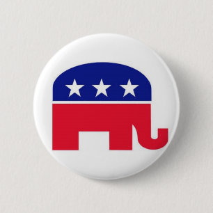 眼識Pin: 共和党象 缶バッジ