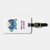 眼鏡おもしろいを外したオタクなヒップスター猫 ラゲッジタグ (正面横)