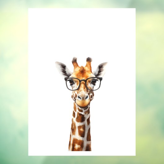 眼鏡おもしろい付きキリン ウィンドウサイン (シート3)