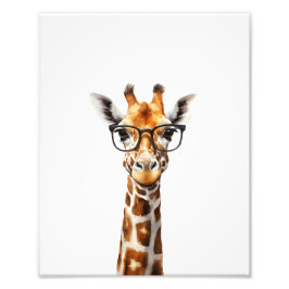 眼鏡おもしろい付きキリン フォトプリント