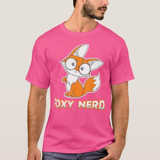 眼鏡おもしろい付きフォキシおたくネルディキツネ Tシャツ (正面)