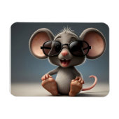 眼鏡おもしろい付きマウス マグネット (横)