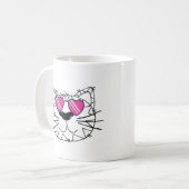 眼鏡おもしろい付き猫顔ファンキー コーヒーマグカップ (正面左)