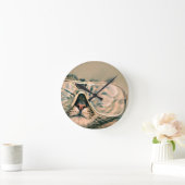 眼鏡おもしろい付き猫 ラウンド壁時計 (ホーム)