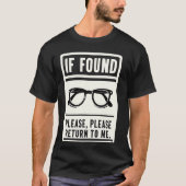 眼鏡おもしろい恋しく思眼鏡 Tシャツ (正面)