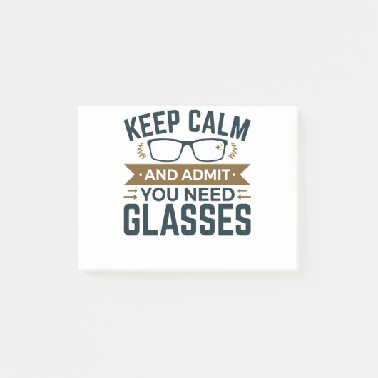 眼鏡が必保要だと認めるオプトメトリストの落ち着き ポストイット (正面)
