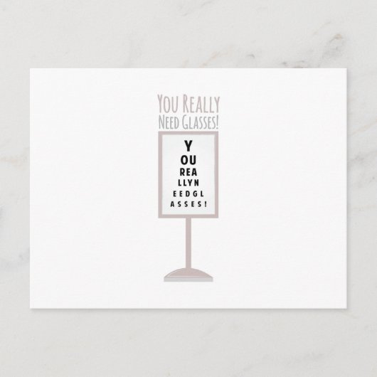 眼鏡が必要 ポストカード (正面)