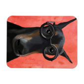 眼鏡つきドーバーマン マグネット (横)