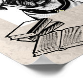 眼鏡つきパグドッグプリント ポスター (角)