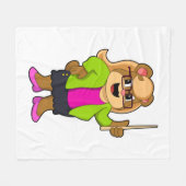 眼鏡で先生に負ける フリースブランケット (正面(横))