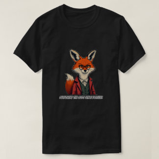 眼鏡とスーツの賢い赤いキツネ-おもしろい引用文 Tシャツ