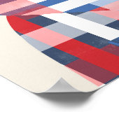 眼鏡とチェックシャツが付いたかわいい黒いパグ犬 ポスター (角)