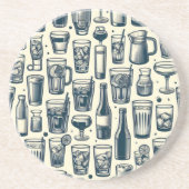 眼鏡とボトルデザイン コースター (正面)