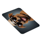 眼鏡と帽子をかけた面白い犬 マグネット (右側)