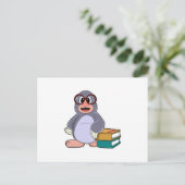 眼鏡と書籍のモグラ ポストカード (スタンド正面)