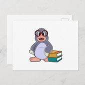 眼鏡と本のモグラ ポストカード (正面/裏面)