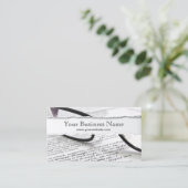 眼鏡と本の切り取り名刺 名刺 (スタンド正面)