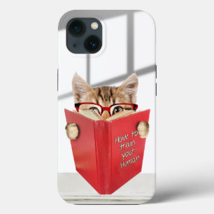 眼鏡と赤い本の入った猫 iPhone 13ケース