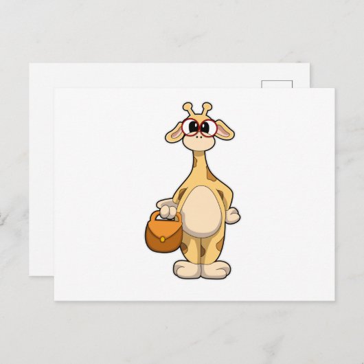 眼鏡と鞄のキリン ポストカード (正面/裏面)