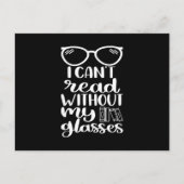 眼鏡なしでは本を読むことができない ポストカード (正面)