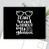 眼鏡なしでは本を読むことができない ポストカード