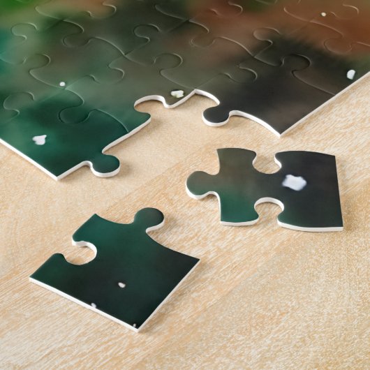 眼鏡のアフロヘアの黒い女性銀河系アート ジグソーパズル (側面)