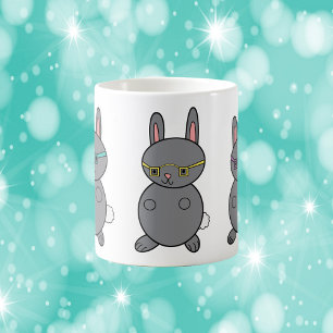 眼鏡のカバを着たウサギ コーヒーマグカップ