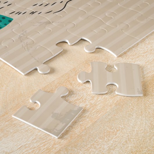 眼鏡のグランジクリスマスとヒップスターのトナカイElk ジグソーパズル (側面)