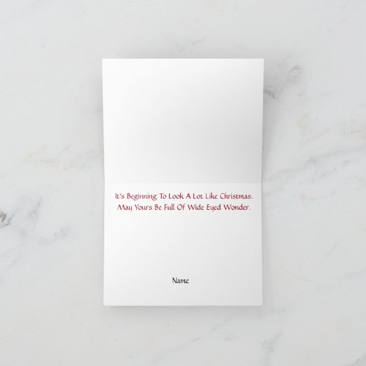 眼鏡のシルエット検眼医クリスマスカード カード (内部)