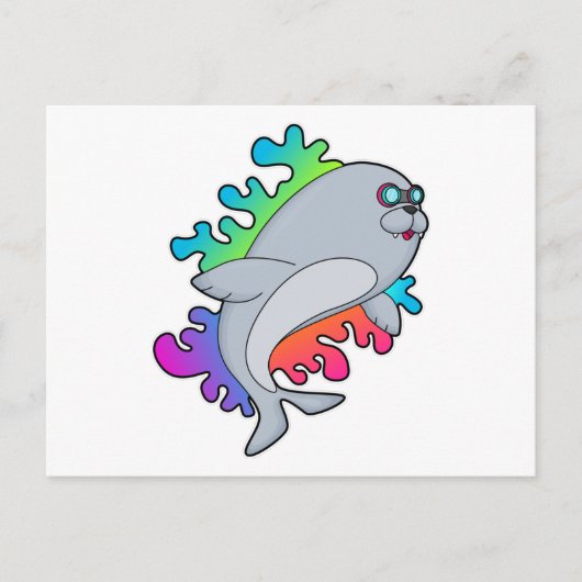 眼鏡のシール ポストカード (正面)