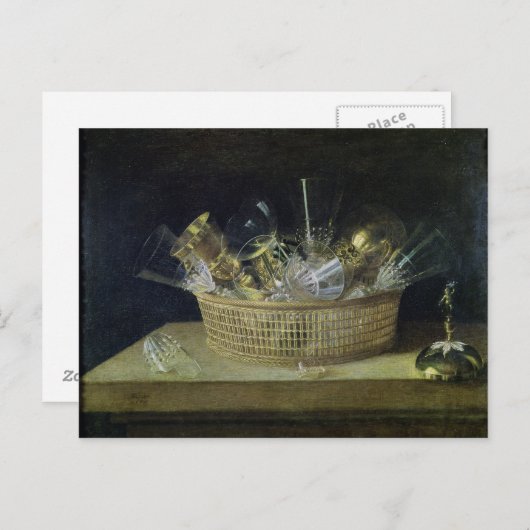 眼鏡のバスケットを持つ静物人生, 1644 ポストカード (正面/裏面)