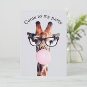 眼鏡のバブルガムを吹着たキリン 招待状 (スタンド正面)