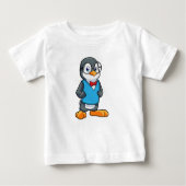 眼鏡の付いたおたくとしてのペンギン ベビーTシャツ (正面)