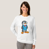 眼鏡の付いたおたくとしてのペンギン Tシャツ (正面フル)
