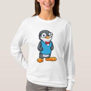 眼鏡の付いたおたくとしてのペンギン Tシャツ