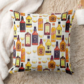 眼鏡の付いたウィスキーボトル クッション (ブランケット)