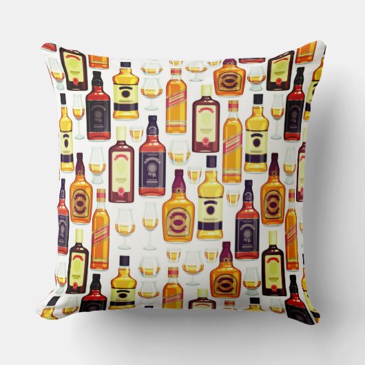 眼鏡の付いたウィスキーボトル クッション (正面)