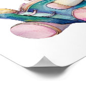 眼鏡の可愛い読一角獣 ポスター (角)