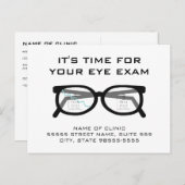 眼鏡の失明眼検査アポイントメントアラーム ポストカード (正面/裏面)